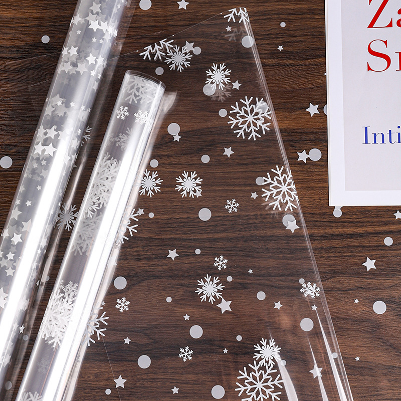 Cellophane Wrap Clear - 56X56 см целлофановый рулон, прозрачный рождественский
