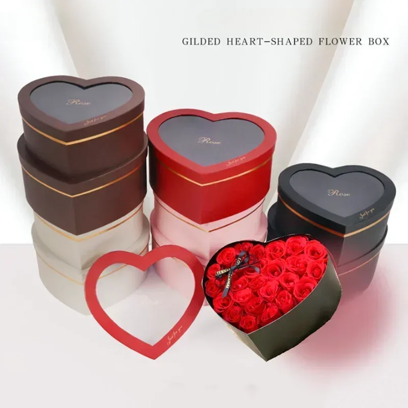 Florist Supply Buckets - Набор из 2 золотых круглых коробок-сердец