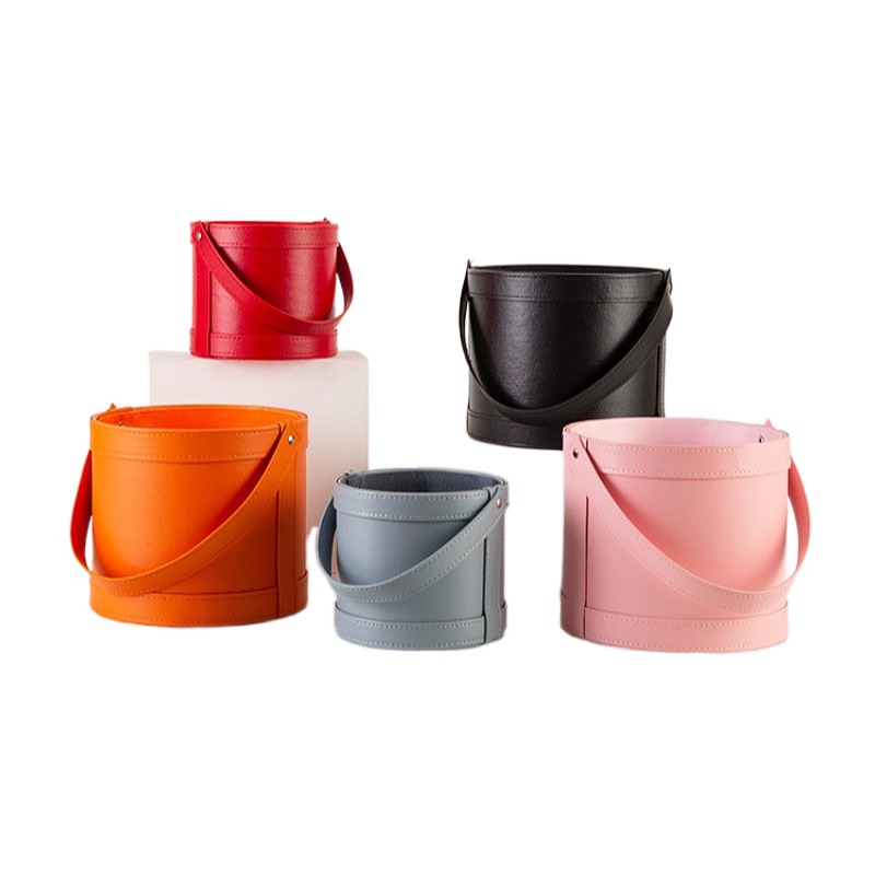 Florist Supply Buckets - Портативная круглая подарочная коробка из кожи