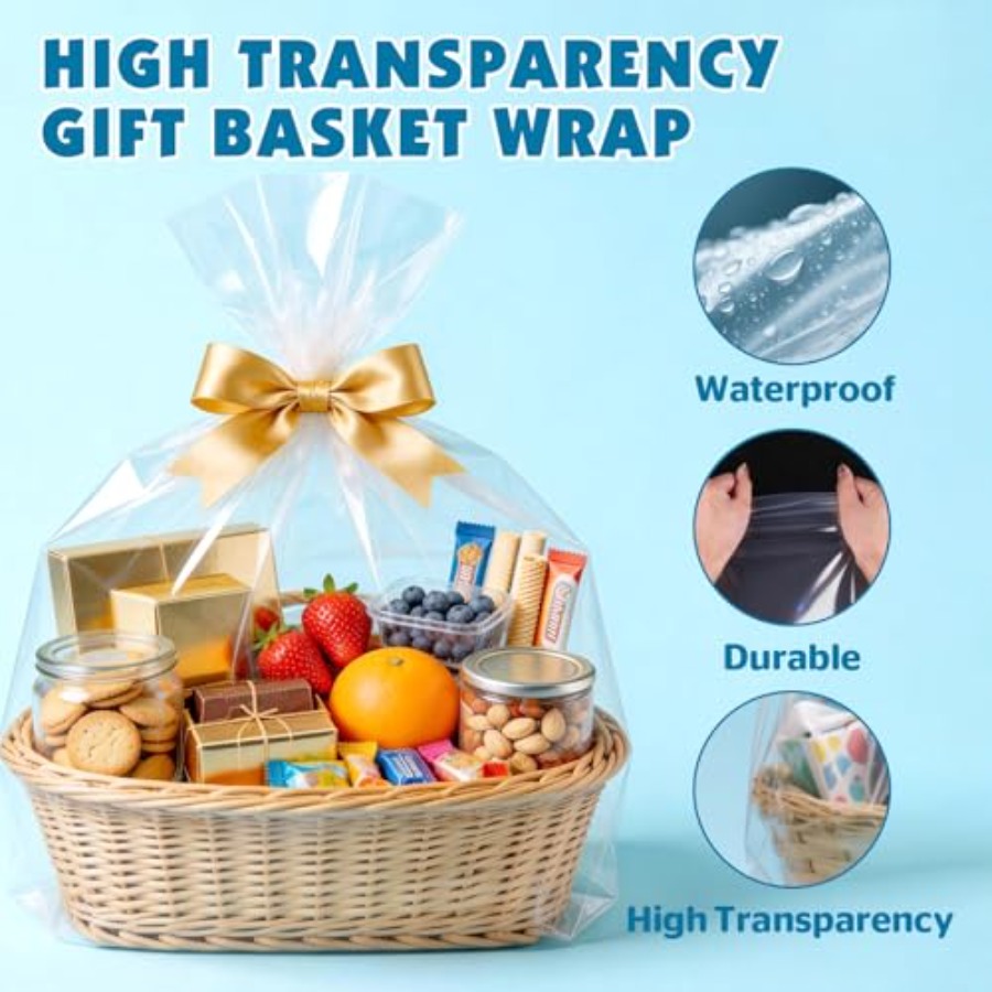 8 больших целлофановых пакетов – обзор и цена Cellophane Wrap Clear