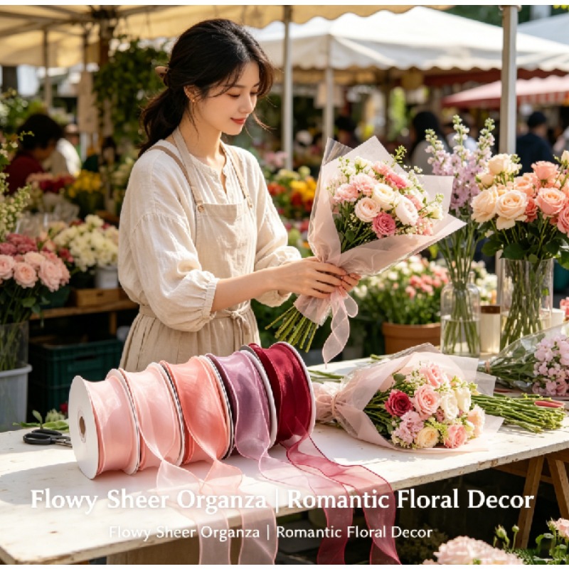 Лента из органзы с волнистым к – обзор и цена Florist Supply Ribbon
